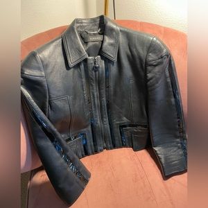 Versace Cropped Leather Jacket
